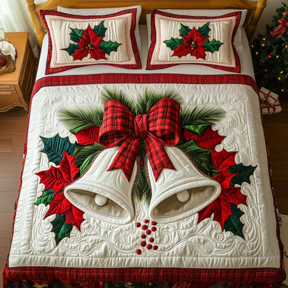 Single (59'' x 70'') /Holiday Chimes 3-Piece Quilted bedding Set