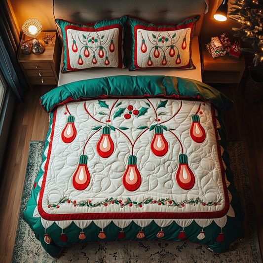 Holiday Glow Charm 3-Piece Quilted Bedding Set - Single (59" x 70")