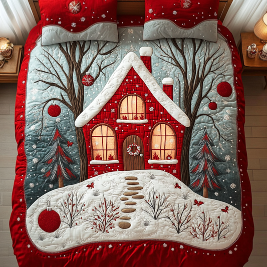 Holiday Hearth 3-Piece Quilted Bedding Set - Single (59" x 70")