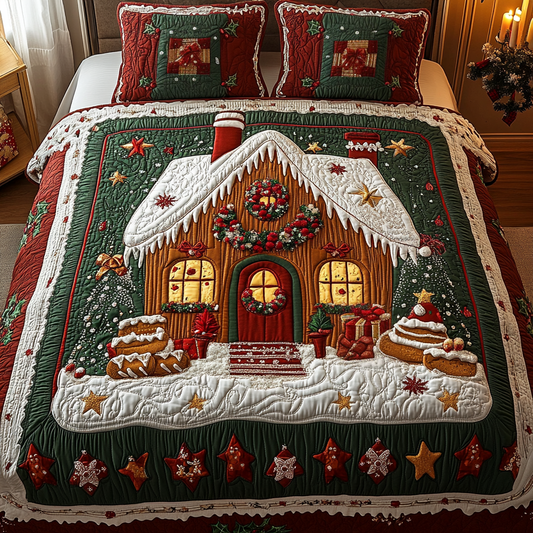 Holiday Hearth 3-Piece Quilted Bedding Set - Single (59" x 70")