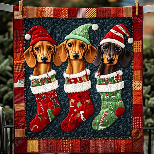 Holiday Hound Quilted Blanket - Throw (55" x 60")
