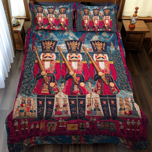 Holiday Nutcracker 3-Piece Quilted Bedding Set - Single (59" x 70")