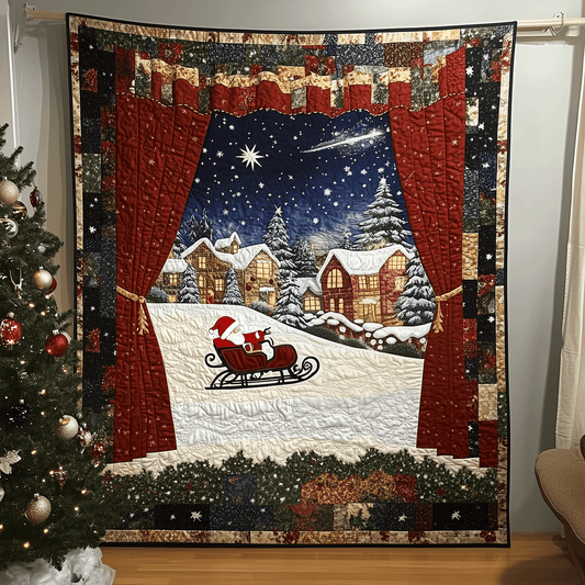 Holiday Village Scene Quilted Blanket - Throw (55" x 60")