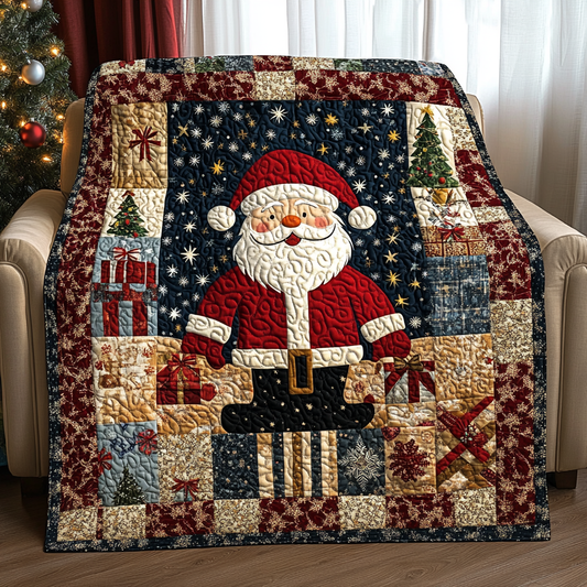 Holly Jolly Christmas Quilted Blanket - Throw (55" x 60")
