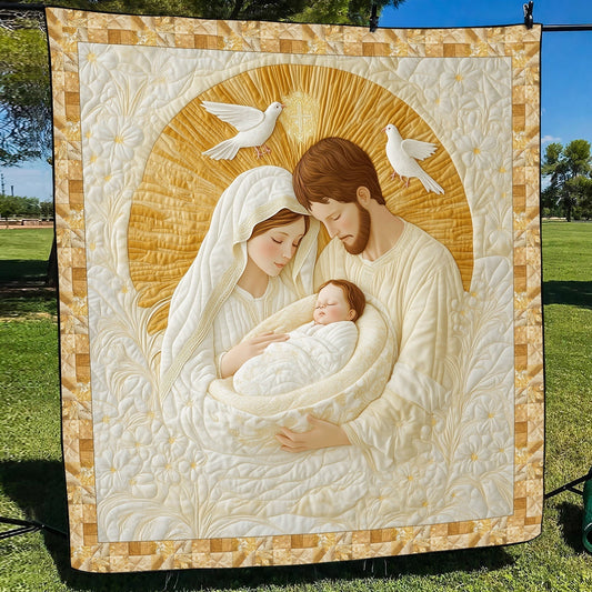 Holy Family Quilted Blanket - Throw (55" x 60")