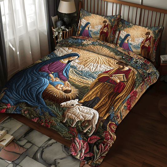 Holy Infant Quilted Bedding Set - Single (59" x 70")