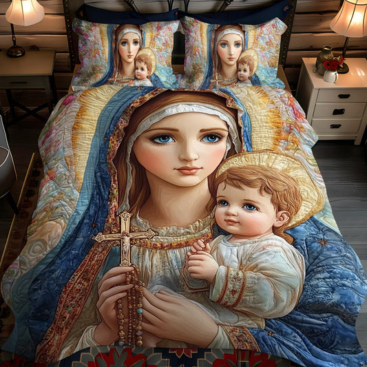 Holy Serenity 3-Piece Quilted Bedding Set - Single (59" x 70")