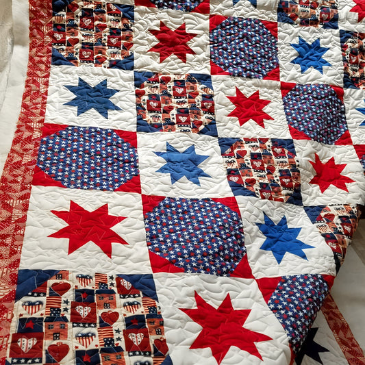 Homeland Patchwork Quilted Blanket - Throw (55" x 60")