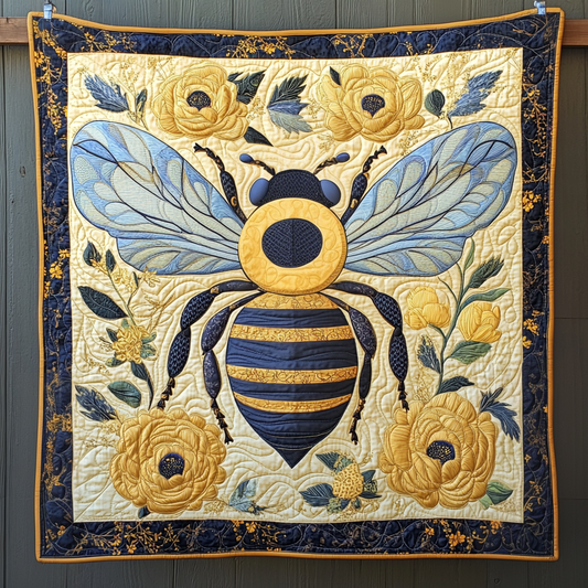 Honeybee Delight Quilted Blanket - Throw (55" x 60")