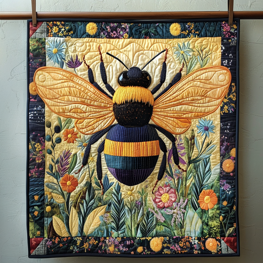 Honeybee Haven Quilted Blanket - Throw (55" x 60")