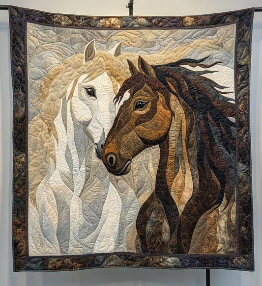 Hoofbeats Harmony Quilted Blanket - Throw (55" x 60")
