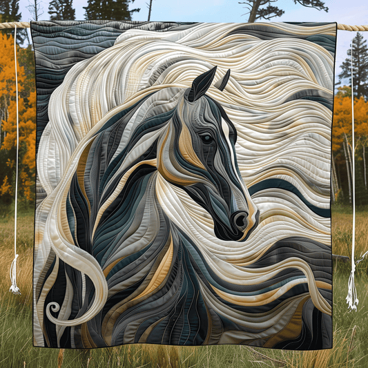 Horse Grace Quilted Blanket - Throw (55" x 60")
