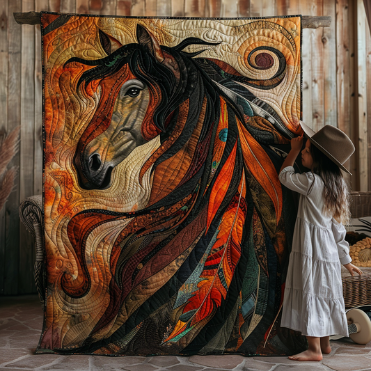 Horse Haven Quilted Blanket - Throw (55" x 60")