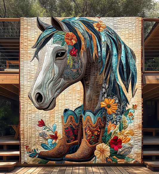 Horse Cowboy Charm Art Quilt Hanging - Baby (30" x 40")