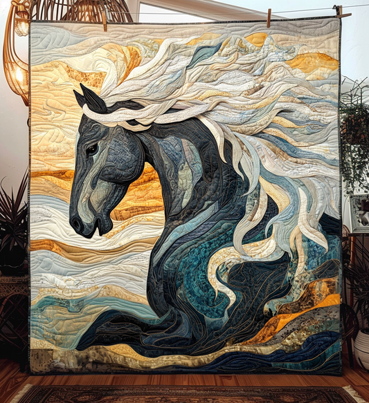 Horse Grace Quilted Blanket - Throw (55" x 60")