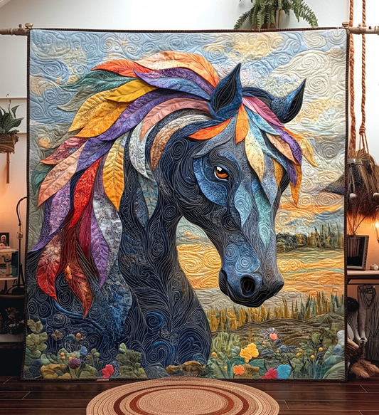 Horse Land Quilted Blanket - Throw (55" x 60")