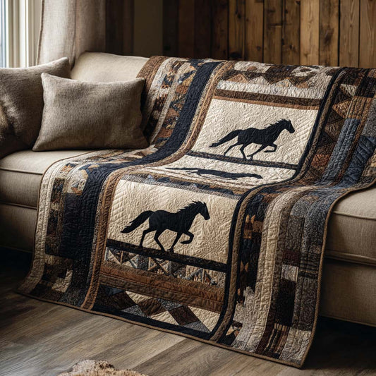 Horse Silhouettes Quilted Blanket - Baby (30" x 40") - Pack 1