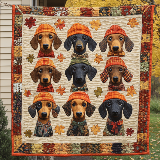 Hound in Town Quilted Blanket - Throw (55" x 60")