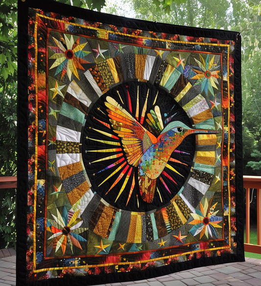 Hummingbird Totem Quilted Blanket - Throw (55" x 60")