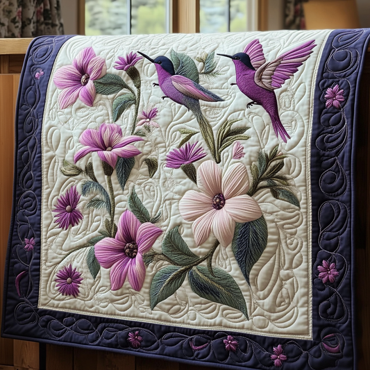 Hummingbird Ballet Quilted Blanket - Throw (55" x 60")