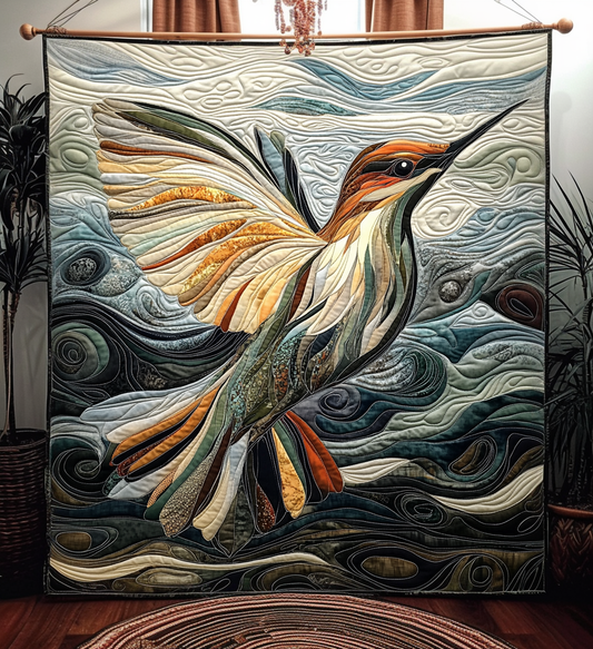 Hummingbird Grace Quilted Blanket - Throw (55" x 60")