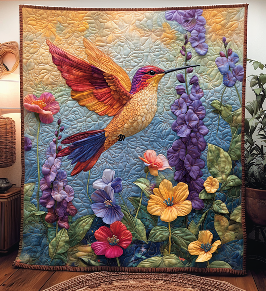 Hummingbird Serenade Quilted Blanket - Throw (55" x 60")