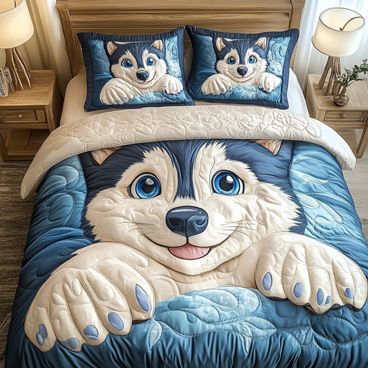 Husky Haven 3-Piece Quilted Bedding Set - Single (59" x 70")