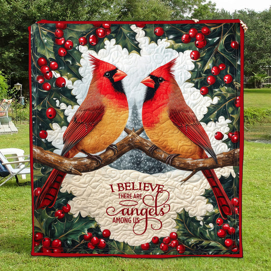 I Believe There Are Angels Among Us Art Quilt Hanging - Baby (30" x 40")