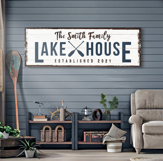 Family Lake House Sign II