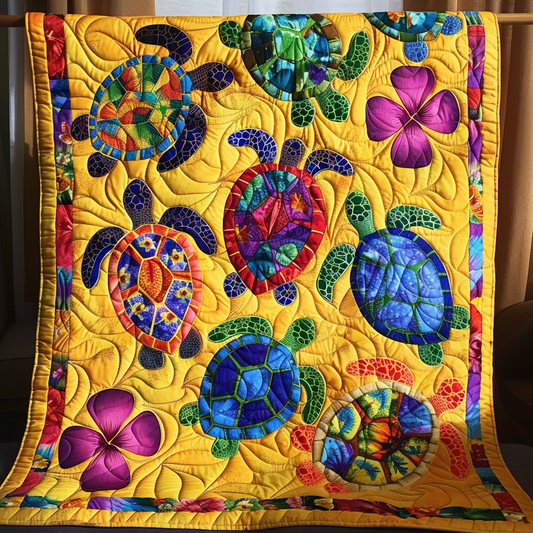 Island Turtle Dream Quilted Blanket - Throw (55" x 60")