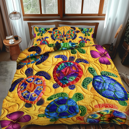 Island Turtle Dream 3-Piece Quilted Bedding Set - Single (59" x 70")