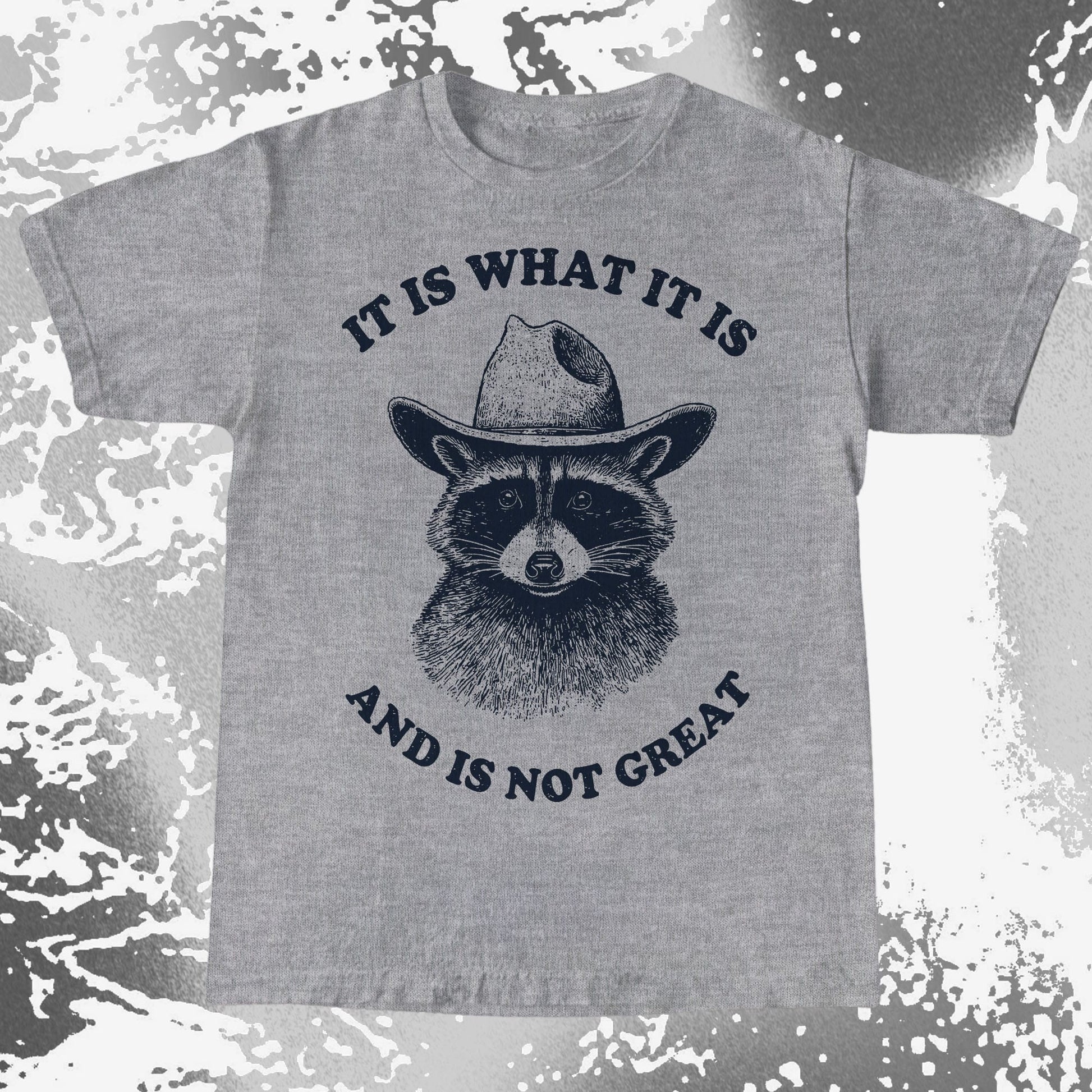 It Is What It Is (And It's Not Great) Raccoon Cowboy Shirt, funny meme tee gift (view 6)