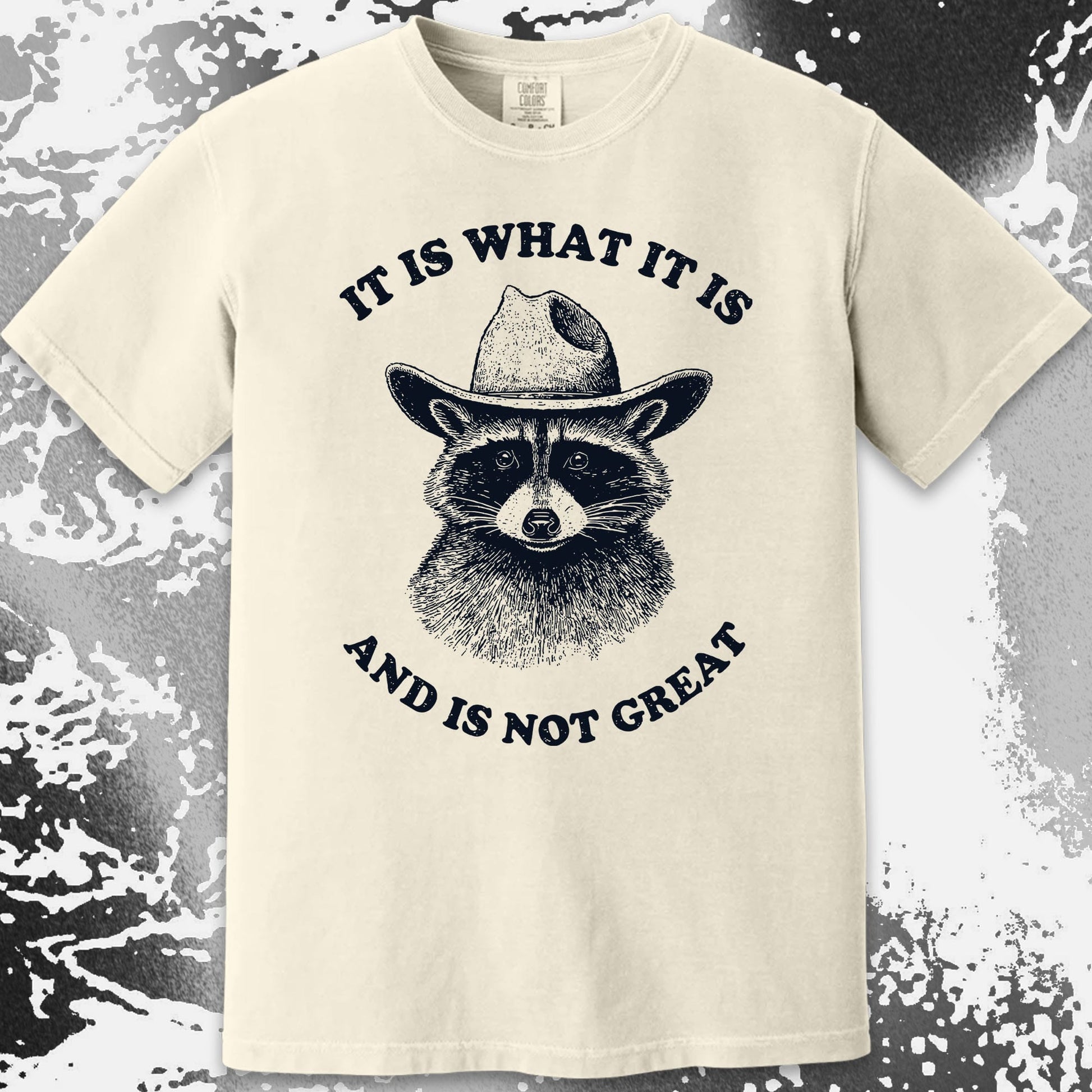 It Is What It Is (And It's Not Great) Raccoon Cowboy Shirt, funny meme tee gift (view 12)