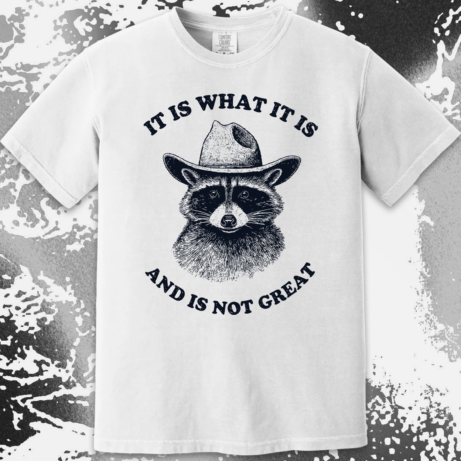 It Is What It Is (And It's Not Great) Raccoon Cowboy Shirt, funny meme tee gift (view 13)