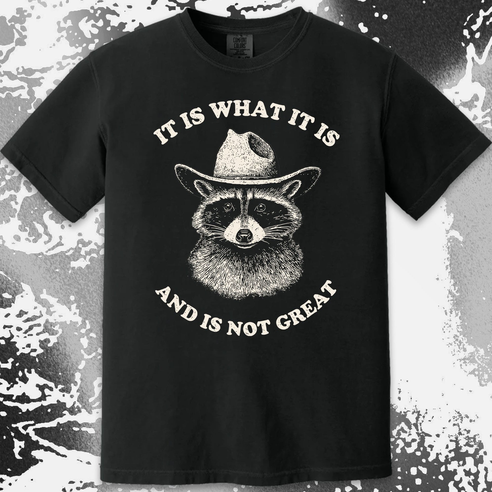 It Is What It Is (And It's Not Great) Raccoon Cowboy Shirt, funny meme tee gift (view 14)