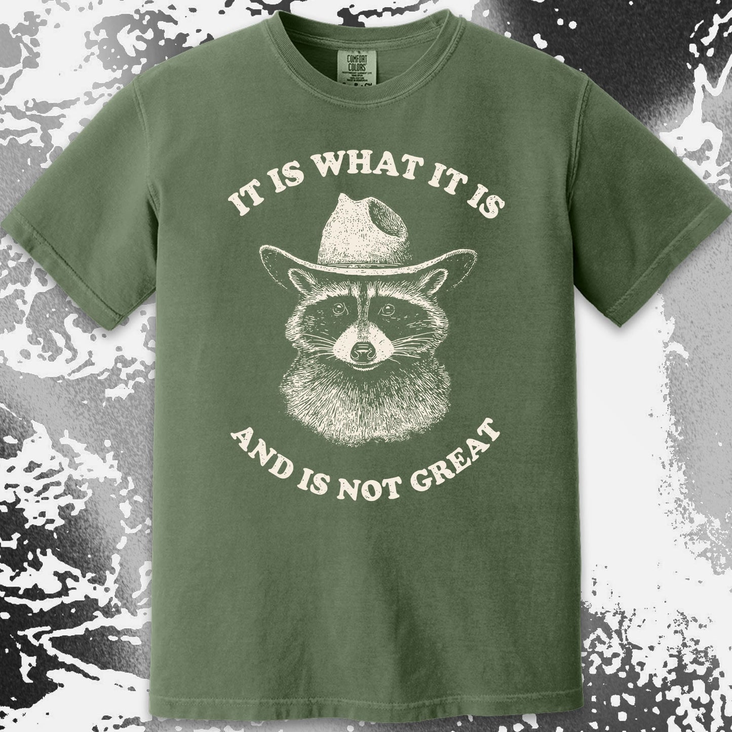 It Is What It Is (And It's Not Great) Raccoon Cowboy Shirt, funny meme tee gift (view 16)