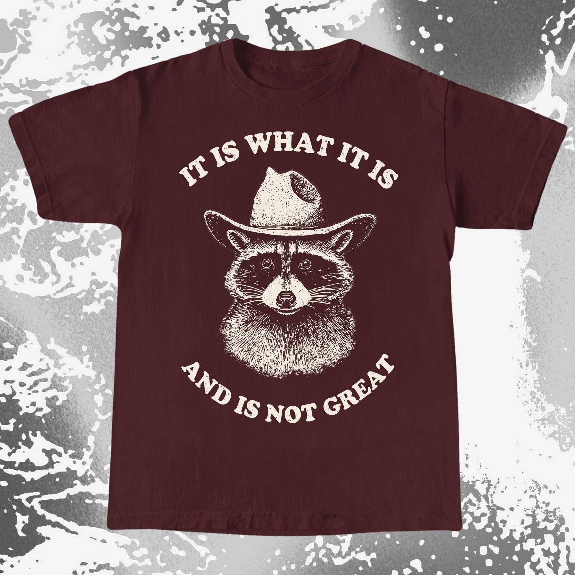 It Is What It Is (And It's Not Great) Raccoon Cowboy Shirt, funny meme tee gift (view 9)