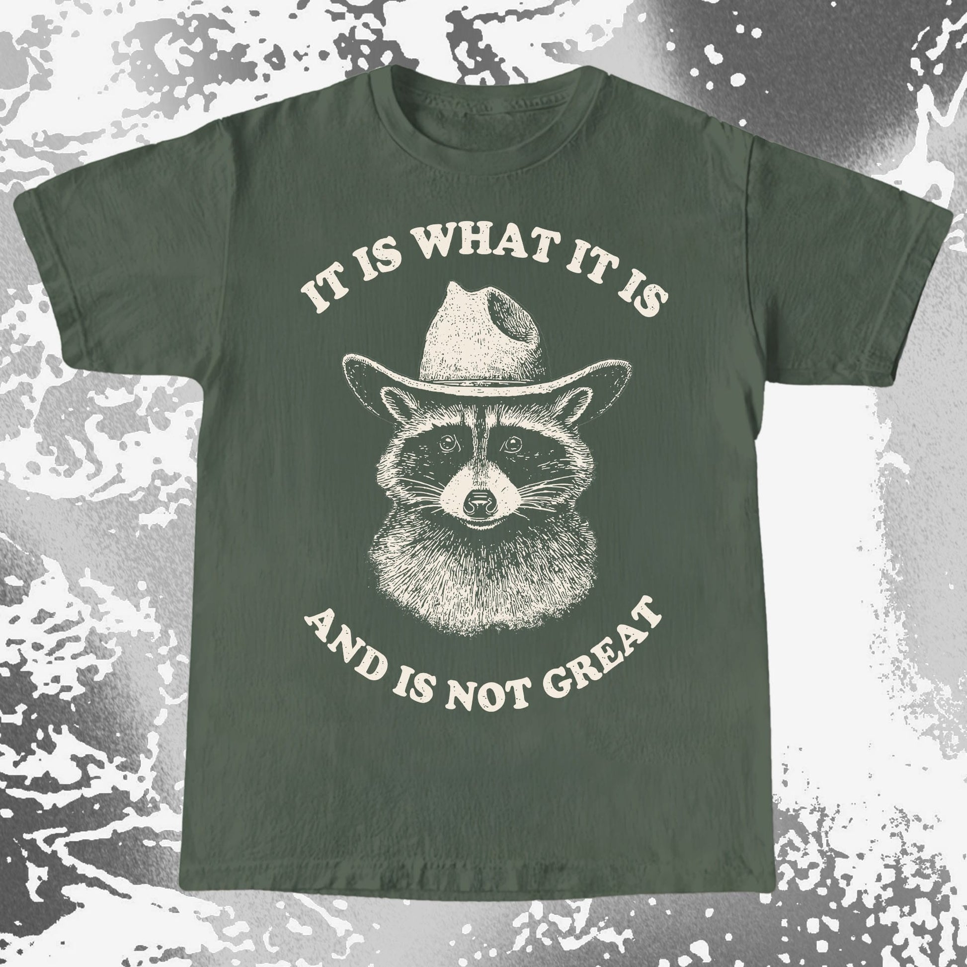 It Is What It Is (And It's Not Great) Raccoon Cowboy Shirt, funny meme tee gift (view 7)