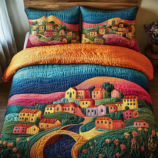 Italia Bloom 3-Piece Quilted Bedding Set - Single (59" x 70")