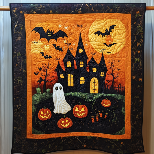 Jack-O-Lantern Fun Quilted Blanket - Throw (55" x 60")