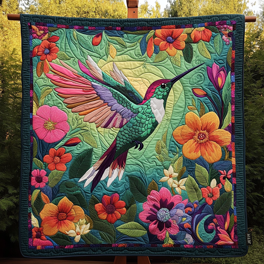 Jewel of the Garden Quilted Blanket - Throw (55" x 60")
