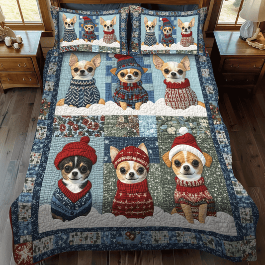 Jingle Bell Chis 3-Piece Quilted Bedding Set - Single (59" x 70")