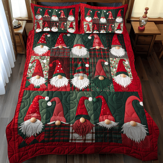Jolly Gnome 3-Piece Quilted Bedding Set - Single (59" x 70")