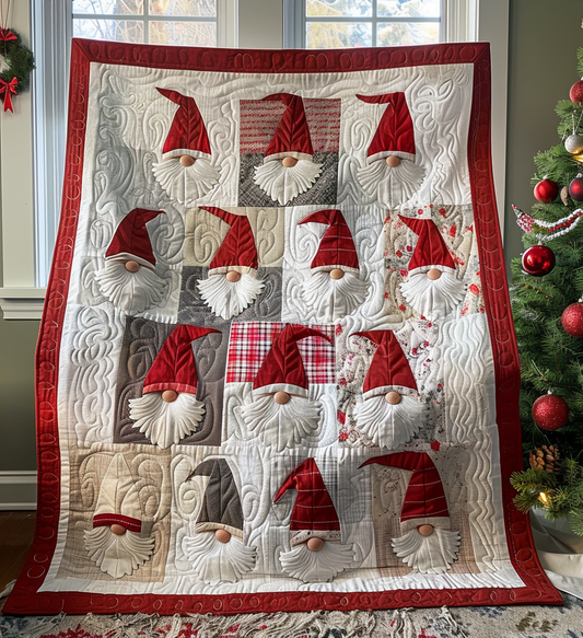 Jolly Gnome Quilted Blanket - Throw (55" x 60")