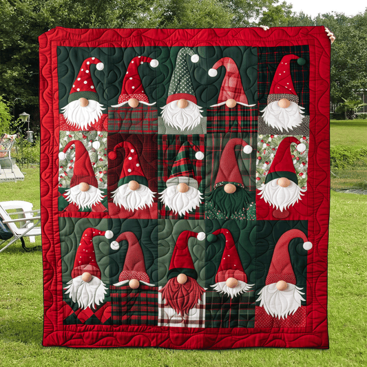 Jolly Gnome Quilted Blanket - Throw (55" x 60")