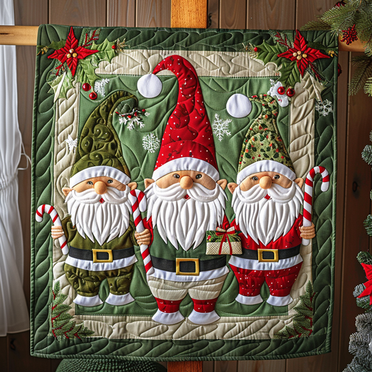 Jolly Gnomes Quilted Blanket - Throw (55" x 60")