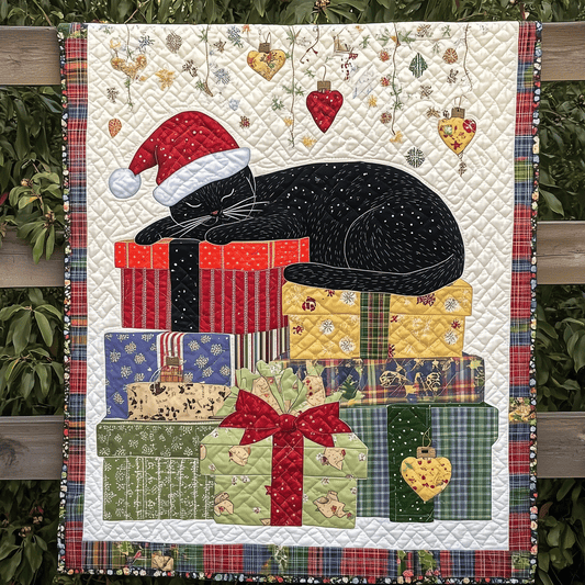 Jolly Catmas Quilted Blanket - Throw (55" x 60")