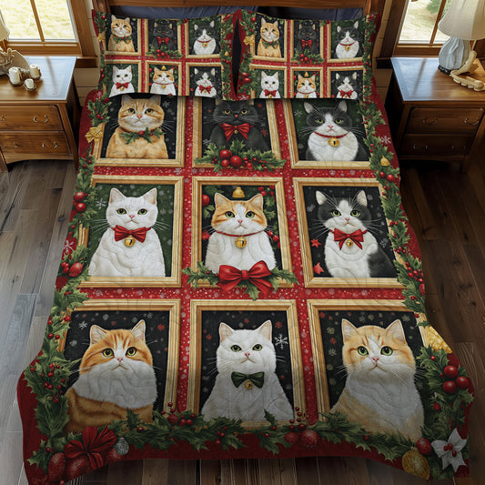 Jolly Cats 3-Piece Quilted Bedding Set - Single (59" x 70")