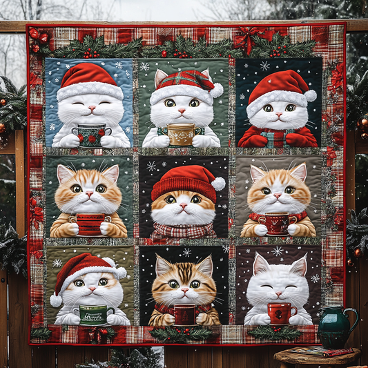 Jolly Cats Quilted Blanket - Throw (55" x 60")