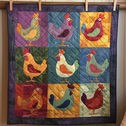 Joyful Chicks Quilted Blanket - Throw (55" x 60")